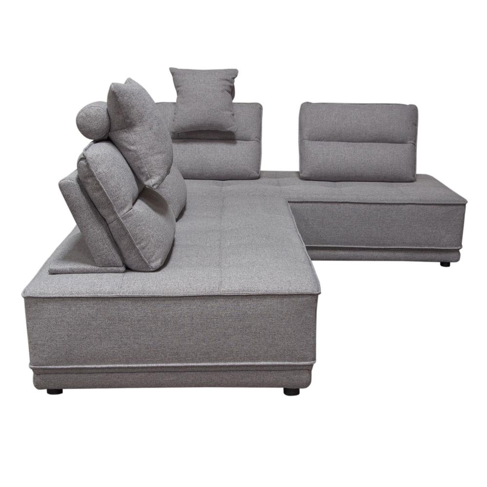 Slate 2PC Lounge Seating Platforms with Moveable Backrest Supports in Grey Polyester Fabric by Diamond Sofa. Picture 26