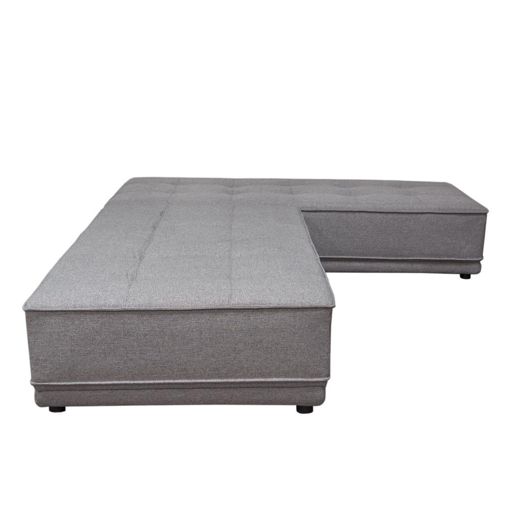 Slate 2PC Lounge Seating Platforms with Moveable Backrest Supports in Grey Polyester Fabric by Diamond Sofa. Picture 27