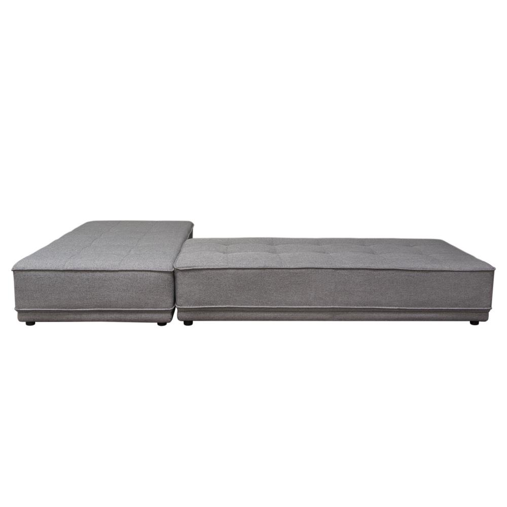 Slate 2PC Lounge Seating Platforms with Moveable Backrest Supports in Grey Polyester Fabric by Diamond Sofa. Picture 29