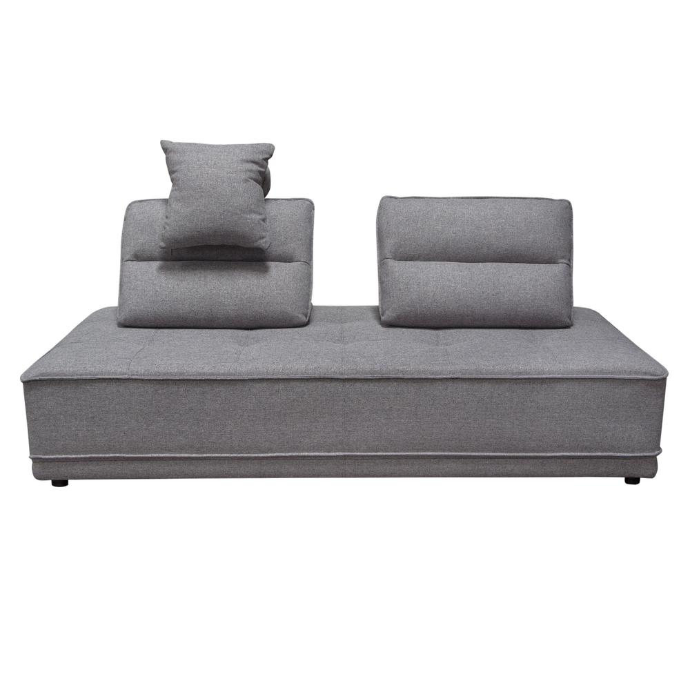Slate Lounge Seating Platform with Moveable Backrest Supports in Grey Polyester Fabric by Diamond Sofa. Picture 33