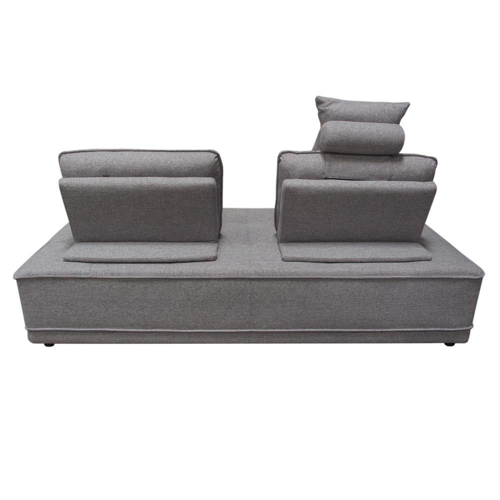 Slate Lounge Seating Platform with Moveable Backrest Supports in Grey Polyester Fabric by Diamond Sofa. Picture 36