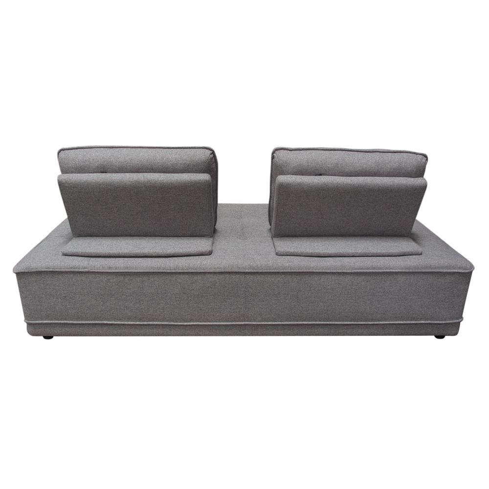 Slate Lounge Seating Platform with Moveable Backrest Supports in Grey Polyester Fabric by Diamond Sofa. Picture 37