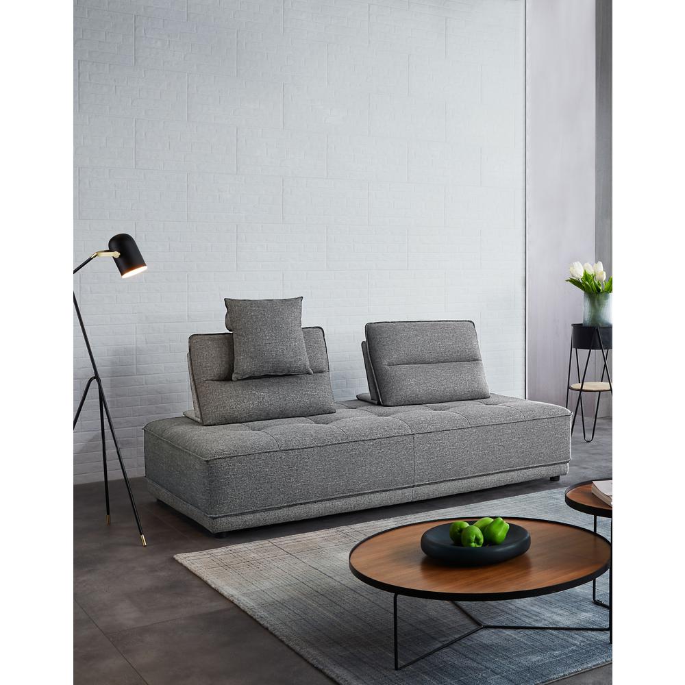 Slate Lounge Seating Platform with Moveable Backrest Supports in Grey Polyester Fabric by Diamond Sofa. Picture 3
