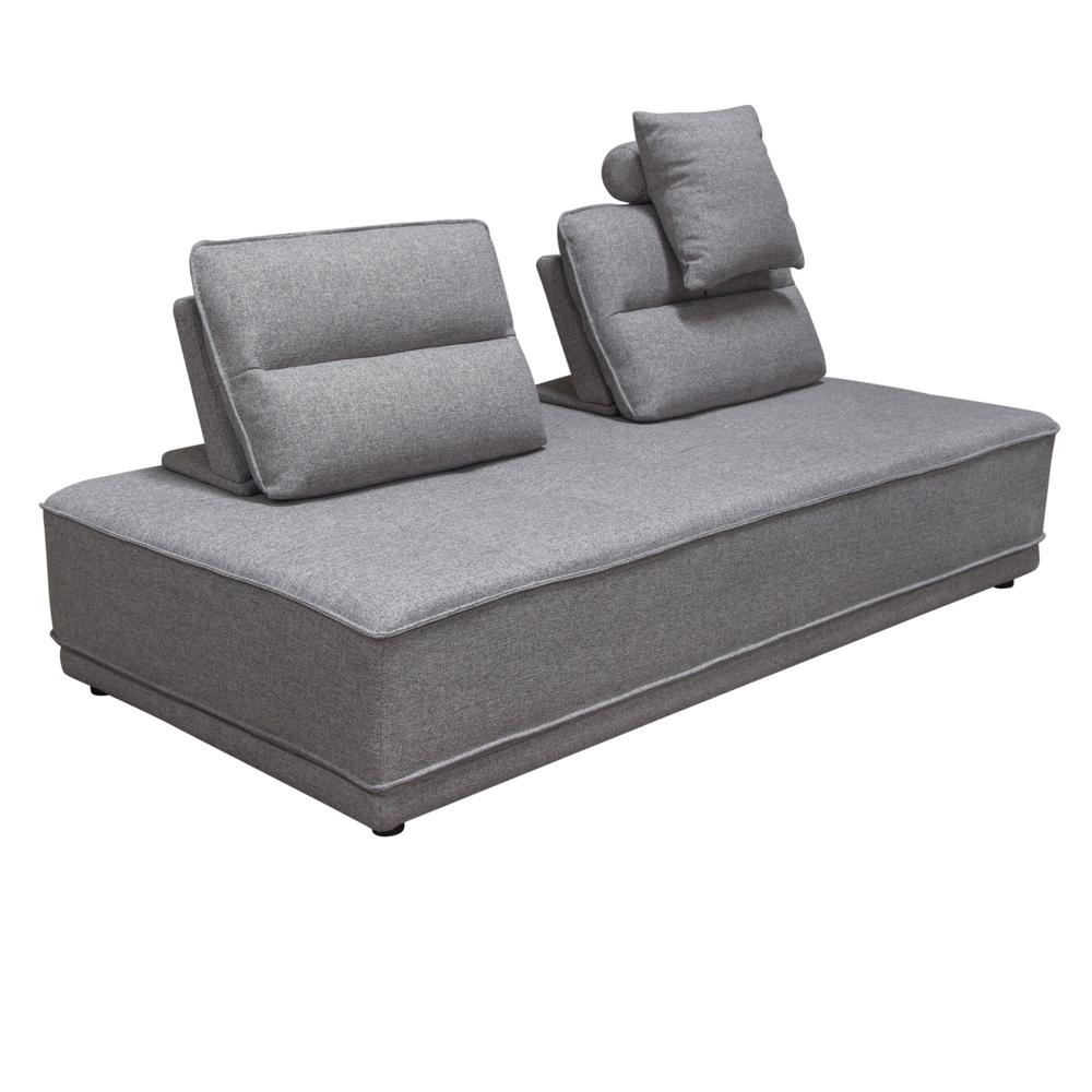 Slate Lounge Seating Platform with Moveable Backrest Supports in Grey Polyester Fabric by Diamond Sofa. Picture 49