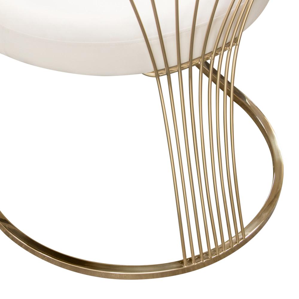 Solstice Dining Chair in Cream Velvet w/ Polished Gold Metal Frame by Diamond Sofa. Picture 11