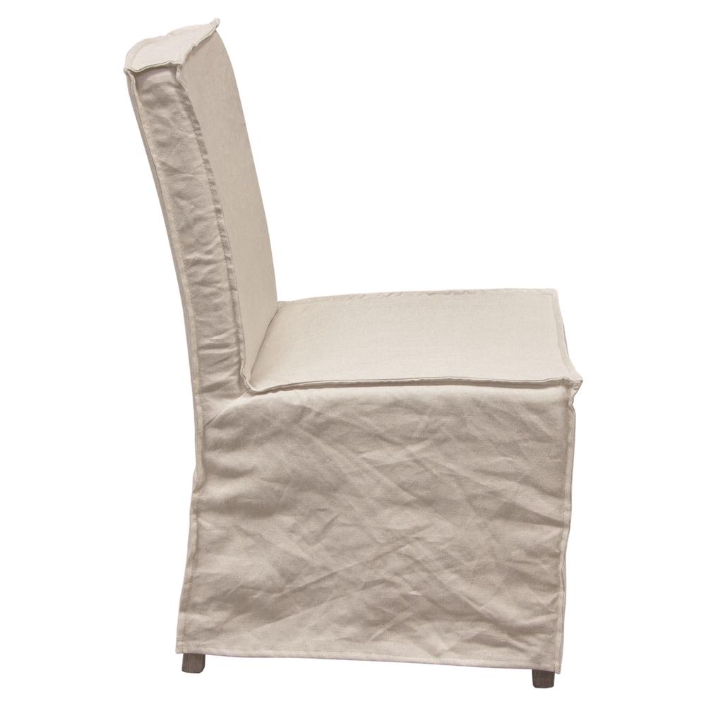 Sonoma 2-Pack Dining Chairs with Wood Legs and Sand Linen Removable Slipcover. Picture 6