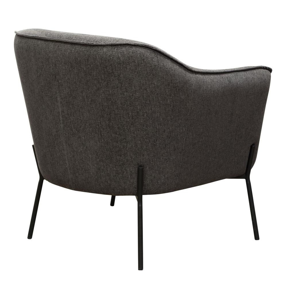 Status Accent Chair in Grey Fabric with Metal Leg. Picture 8