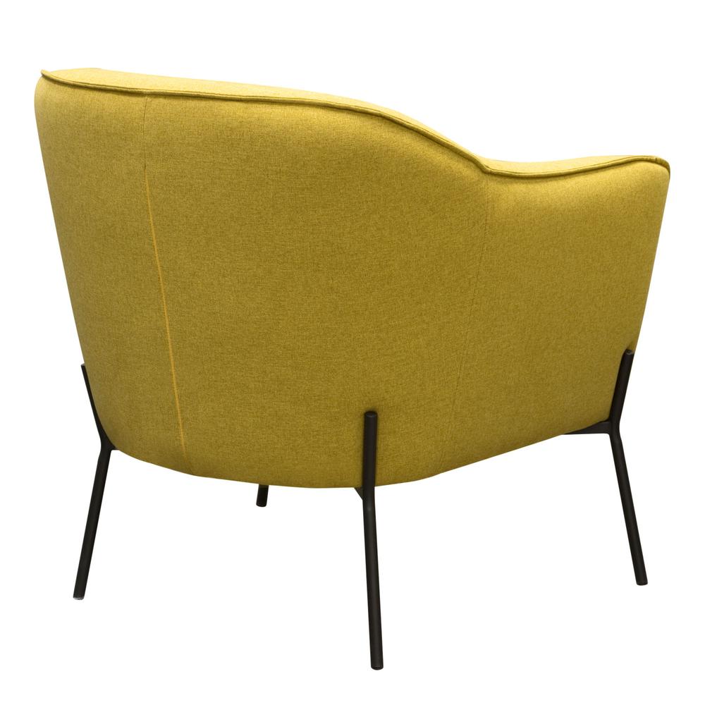 Status Accent Chair in Yellow Fabric with Metal Leg. Picture 8