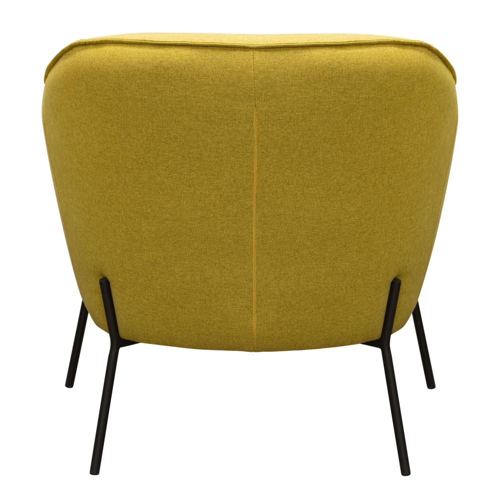 Status Accent Chair in Yellow Fabric with Metal Leg. Picture 7