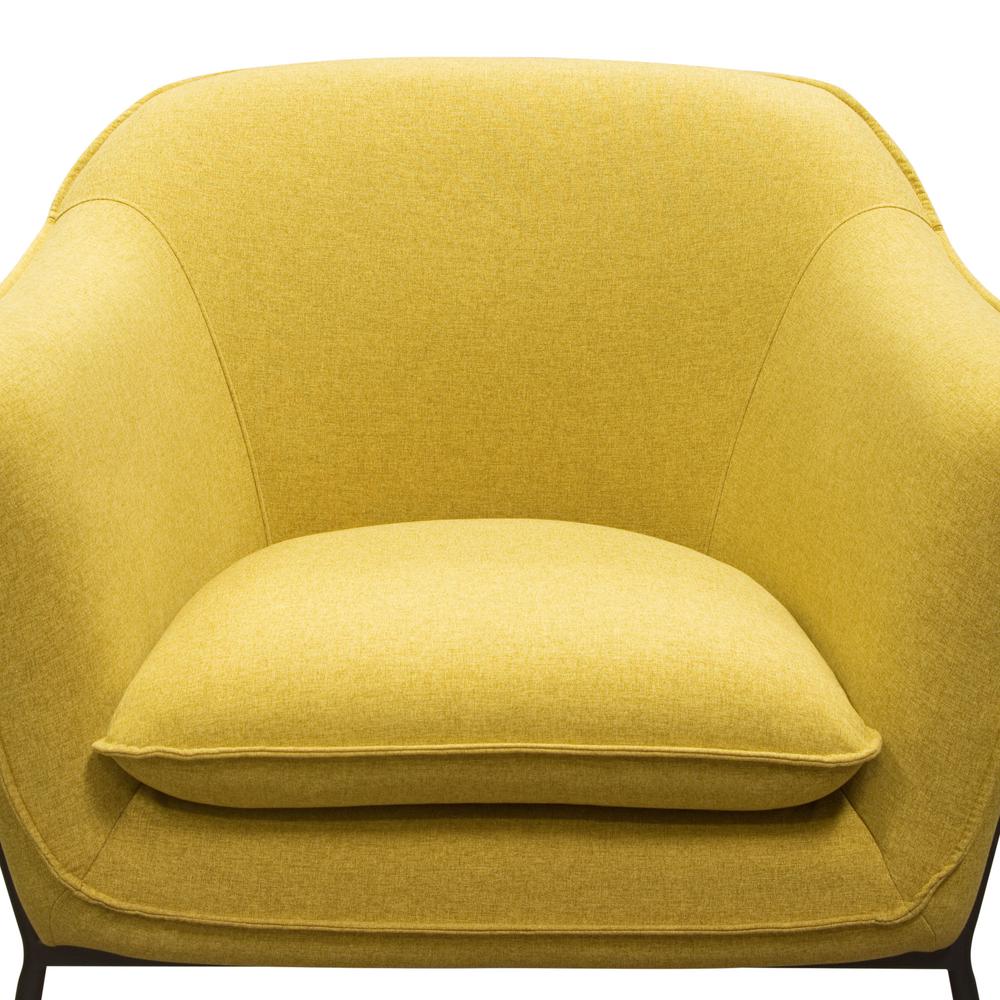 Status Accent Chair in Yellow Fabric with Metal Leg. Picture 13