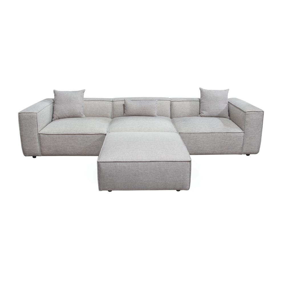 Vice 4PC Modular Sectional in Barley Fabric with Ottoman. Picture 16
