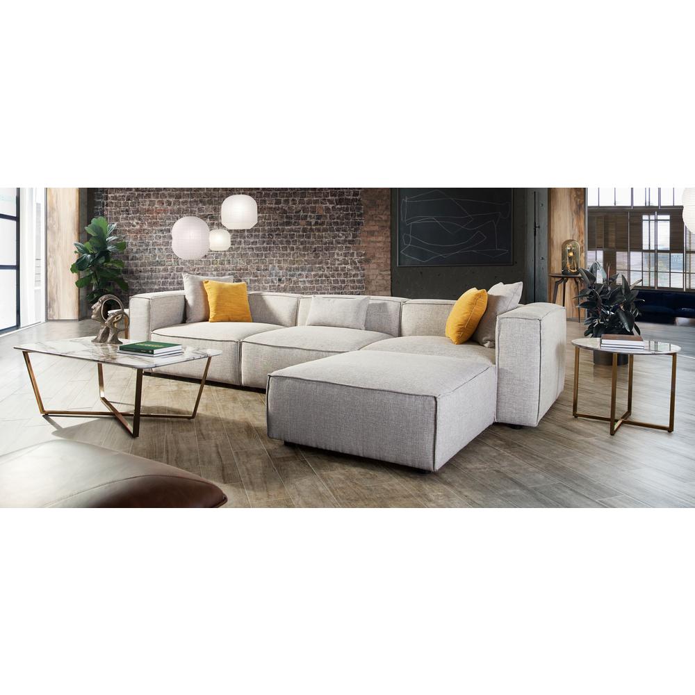 Vice 4PC Modular Sectional in Barley Fabric with Ottoman. Picture 3
