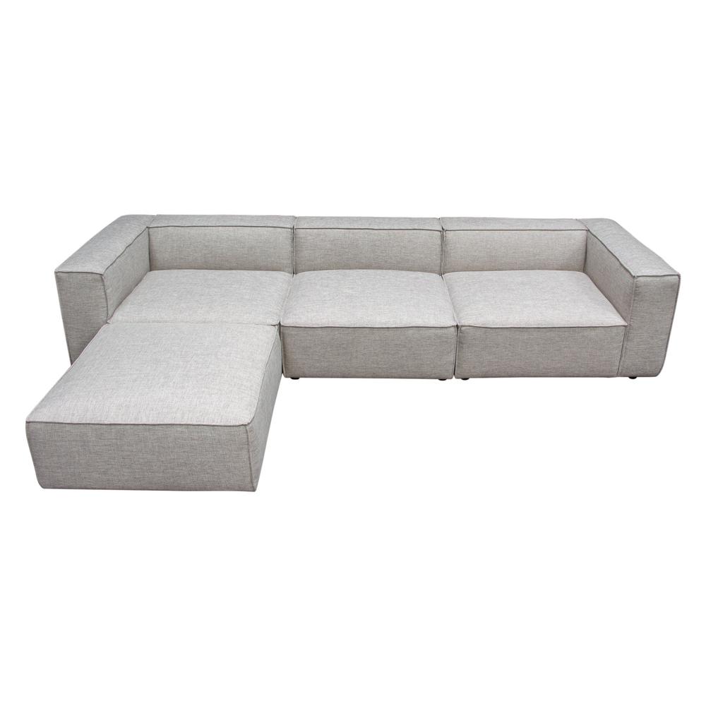 Vice 4PC Modular Sectional in Barley Fabric with Ottoman. Picture 17
