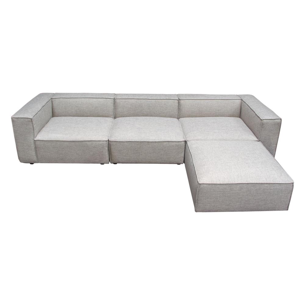 Vice 4PC Modular Sectional in Barley Fabric with Ottoman. Picture 19