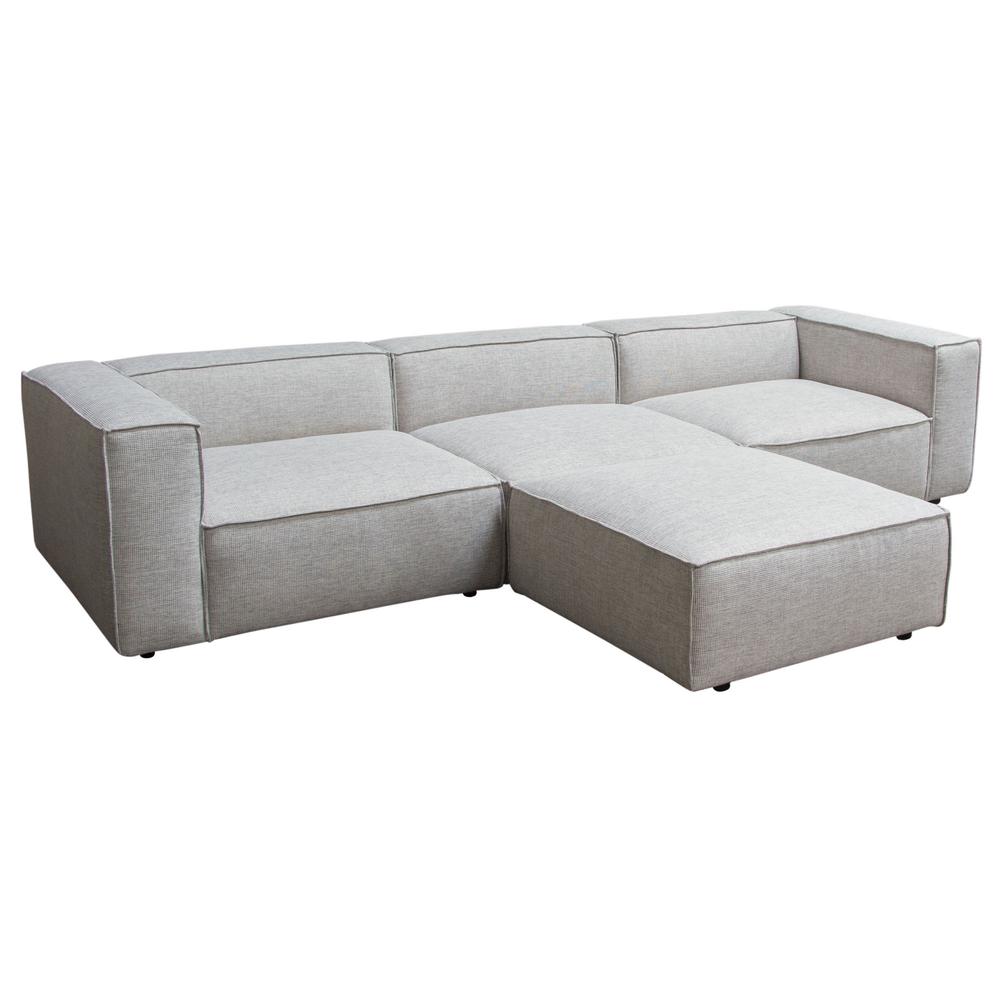Vice 4PC Modular Sectional in Barley Fabric with Ottoman. Picture 21