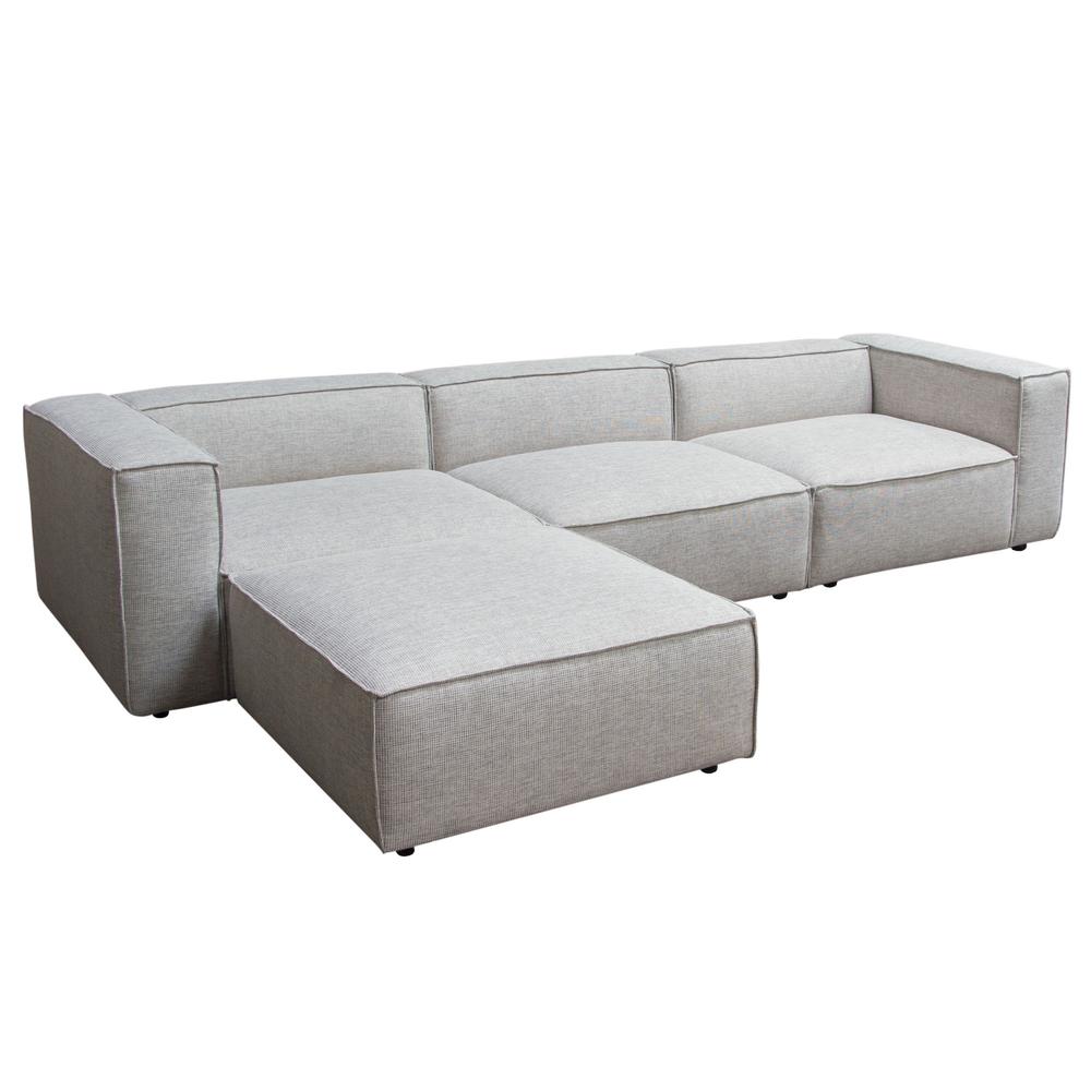 Vice 4PC Modular Sectional in Barley Fabric with Ottoman. Picture 22