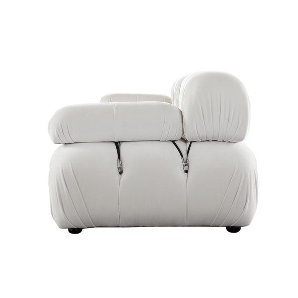 Paloma 3PC Modular 111 Inch Sofa in Light Cream Velvet by Diamond Sofa. Picture 4