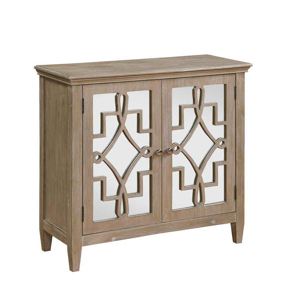Lucy Accent Chest With Mirrored Doors. Picture 2