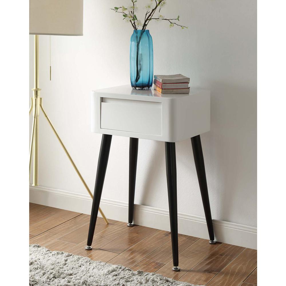 Black and White Side Table with Tall Legs. Picture 2