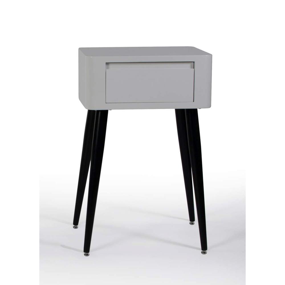 Black and White Side Table with Tall Legs. Picture 1