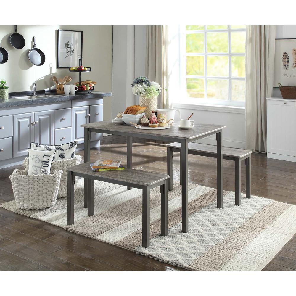Tool less Boltzero Dining Table with 2 Benches. Picture 1