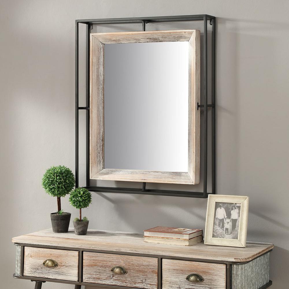 ALTA COLLECTION MIRROR W/Fir and Metal/Brown. Picture 2