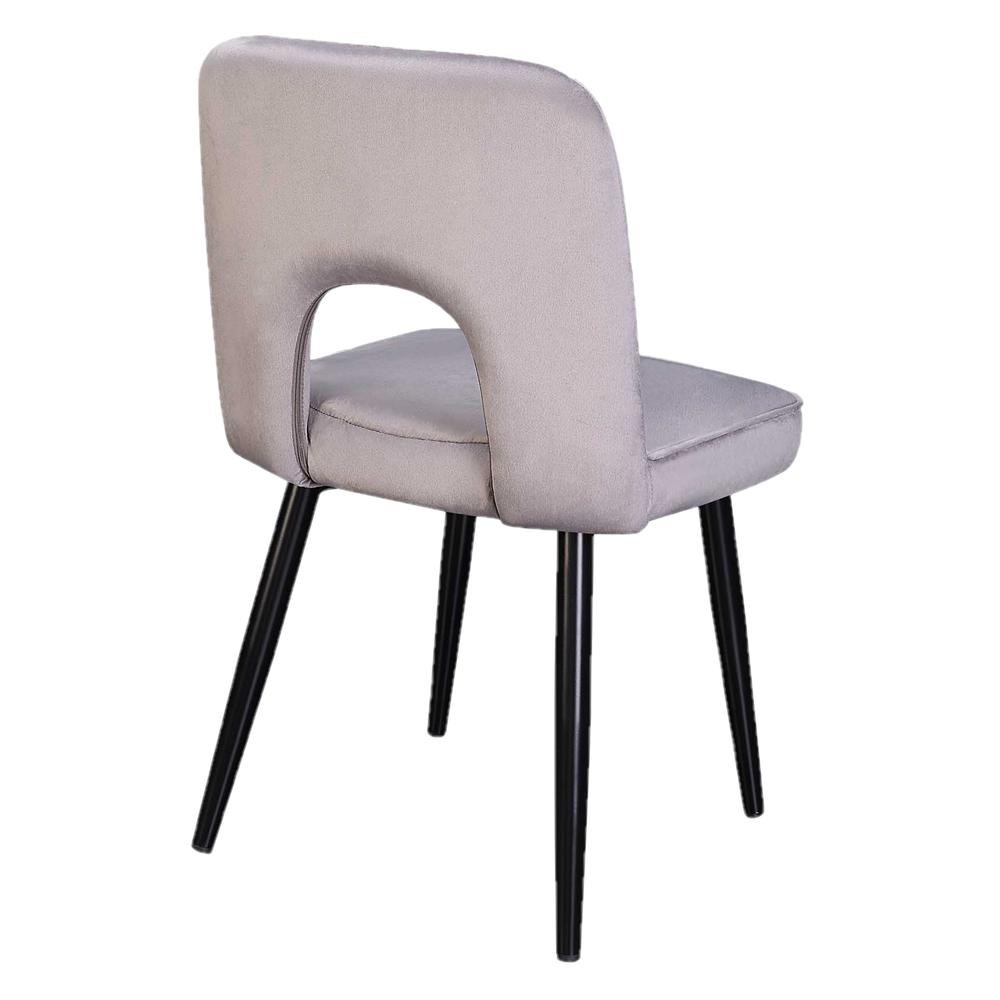 Nancy Chair (2 per box)- Gray Velvet/Black Legs. Picture 2