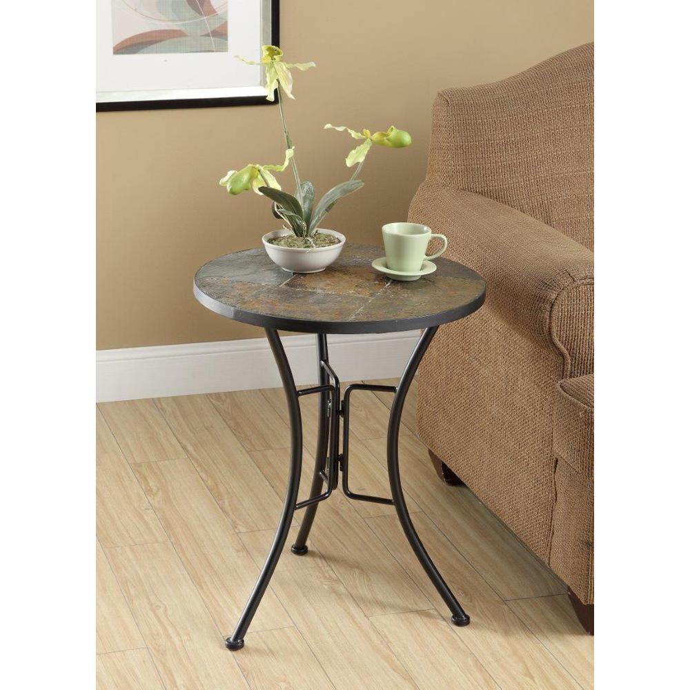 Slate Round Top End Table. Picture 2