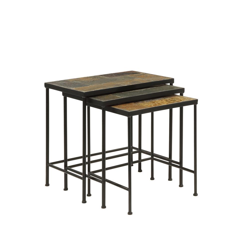 3 piece nesting tables w/ slate tops. Picture 3