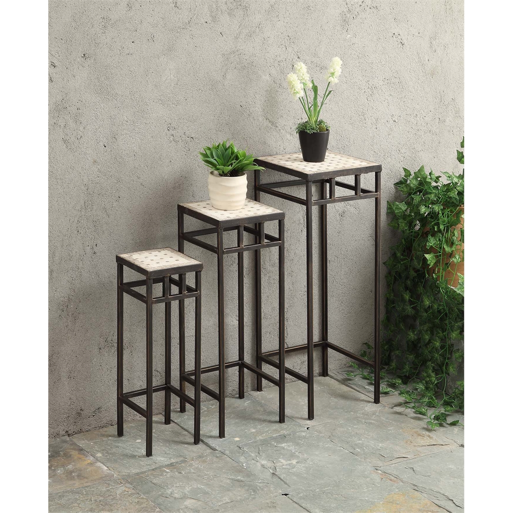3 piece slate square plant stands. Picture 2