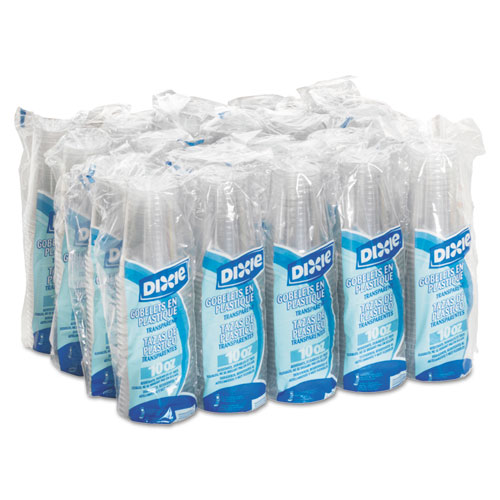 Clear Plastic PETE Cups, 10 oz, WiseSize, 25/Pack, 20 Packs/Carton. Picture 2
