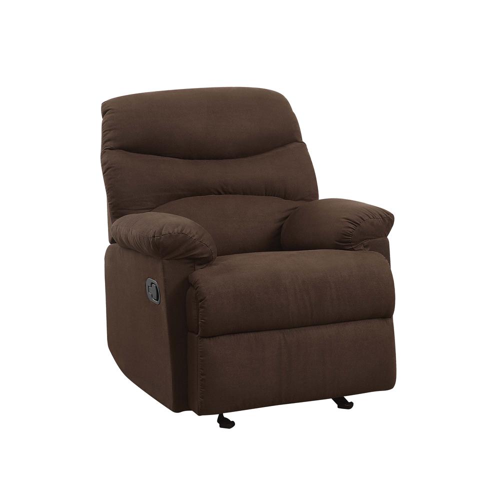 Arcadia Motion Glider Recliner, Chocolate Microfiber. Picture 1