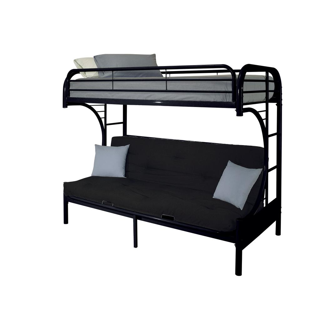 Eclipse Twin XL/Queen/Futon Bunk Bed, Black. Picture 1
