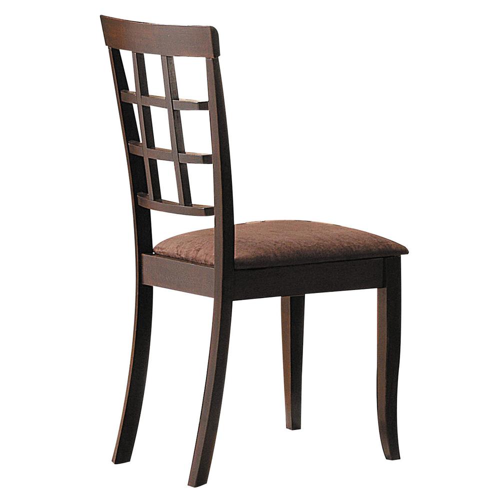Cardiff Side Chair (Set-2), Dark Brown Microfiber & Espresso. Picture 1