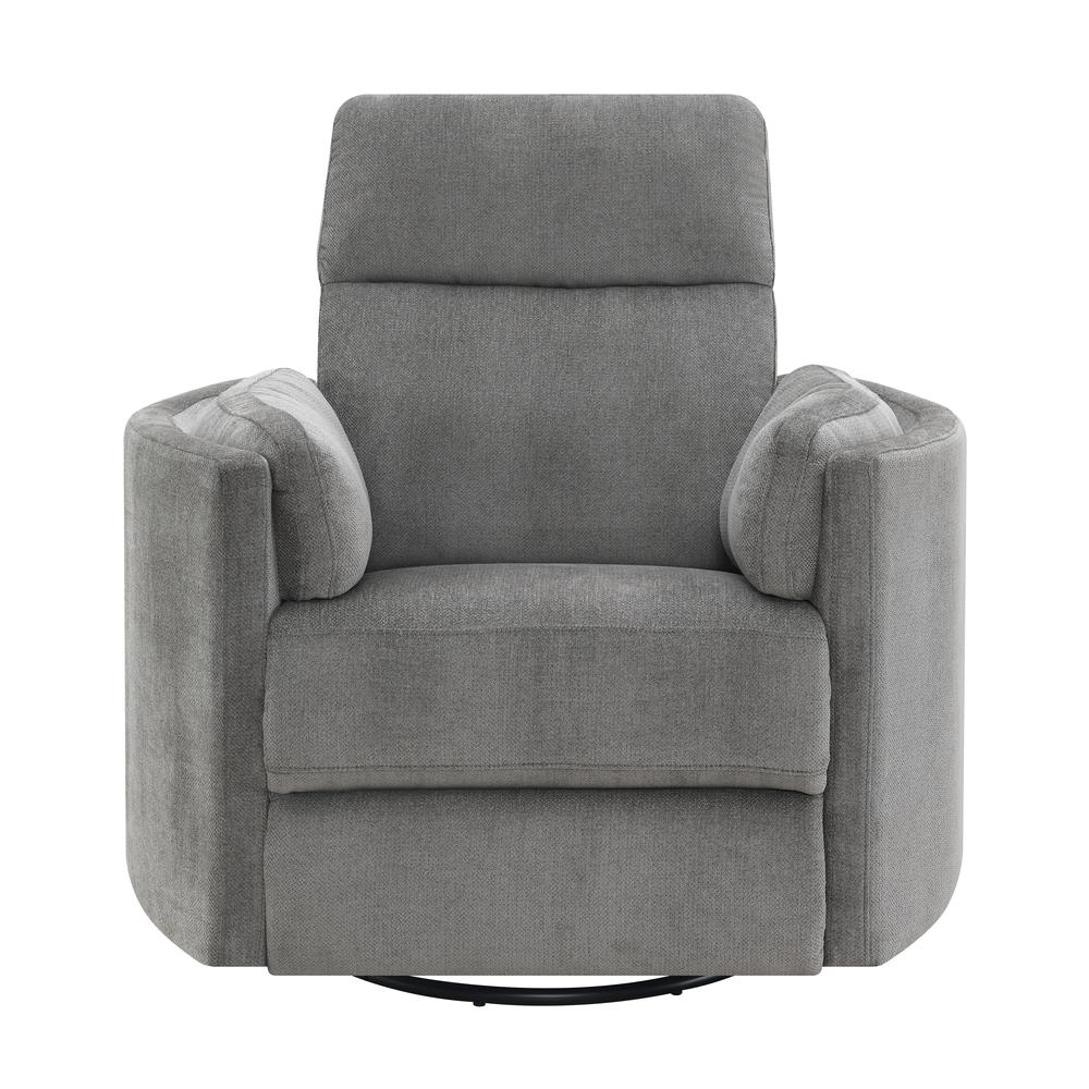 Sagen Wooden Glider Recliner with Swivel in Charcoal. Picture 2