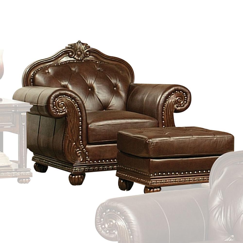 Chair, Espresso Top Grain Leather Match 15032. Picture 1