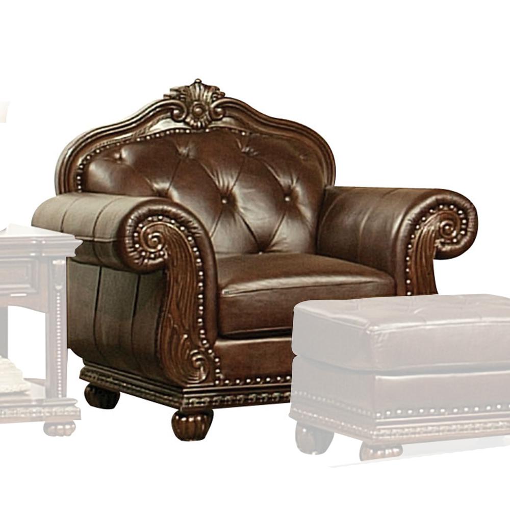 Chair, Espresso Top Grain Leather Match 15032. Picture 2