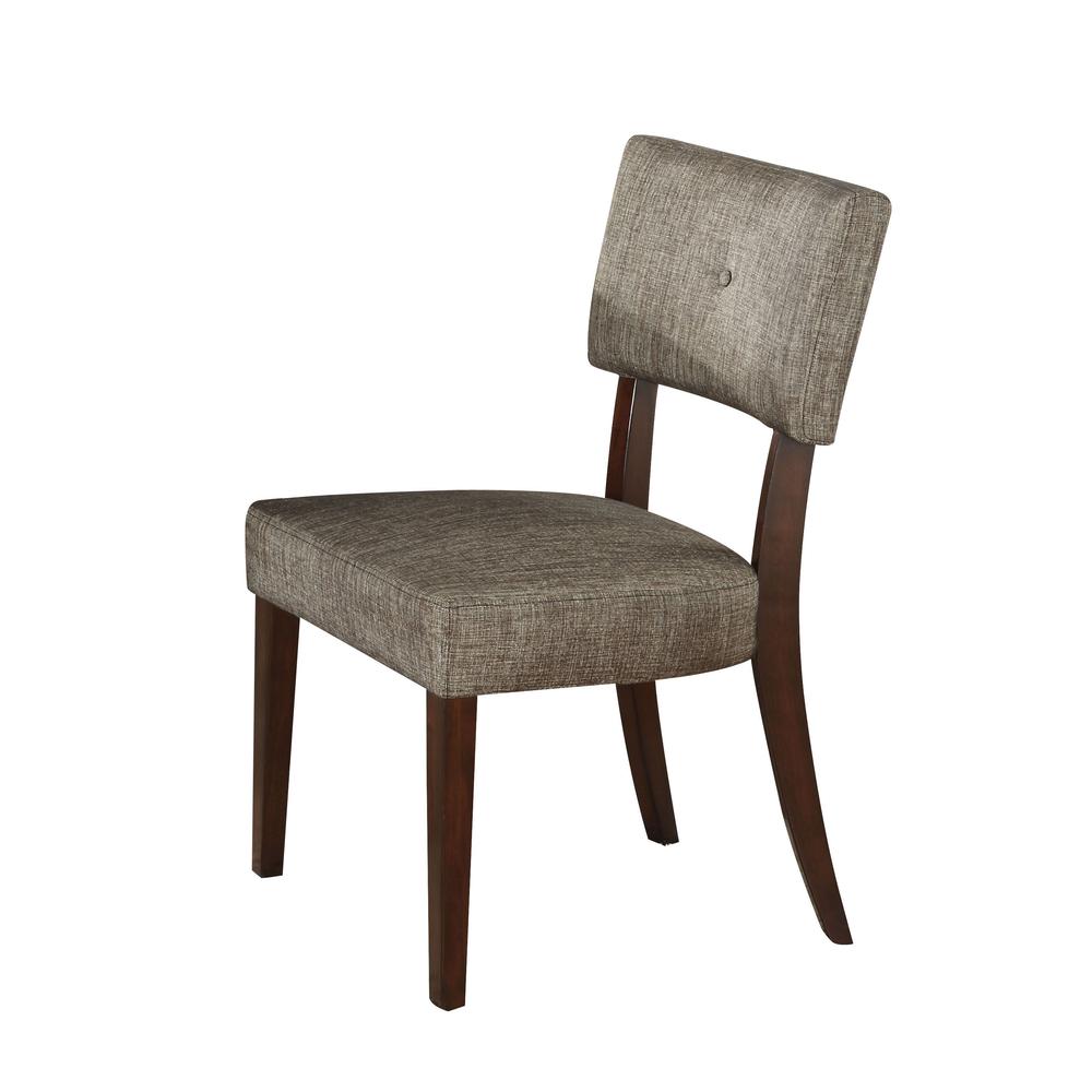 Drake Side Chair (Set-2), Gray Fabric & Espresso. The main picture.