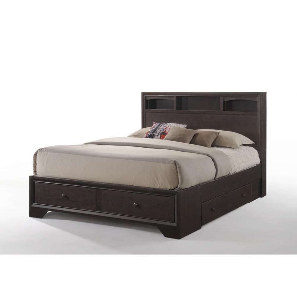 Madison II Queen Bed w/Storage, Espresso (1Set/3Ctn). Picture 1