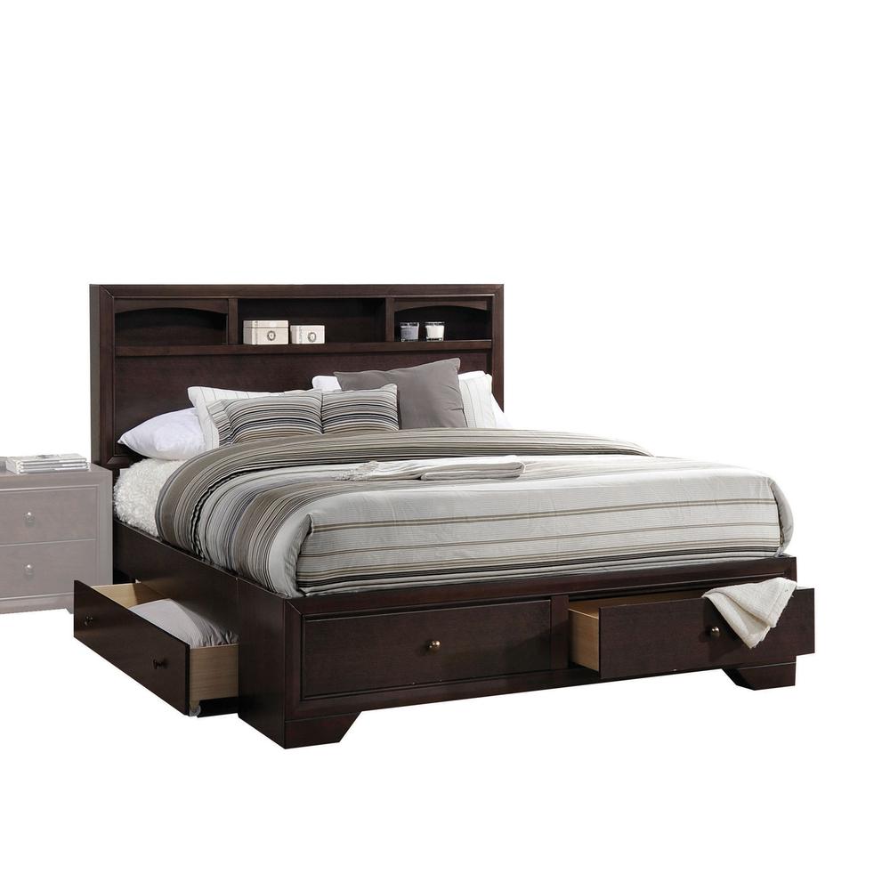 Madison II Queen Bed w/Storage, Espresso (1Set/3Ctn). Picture 3