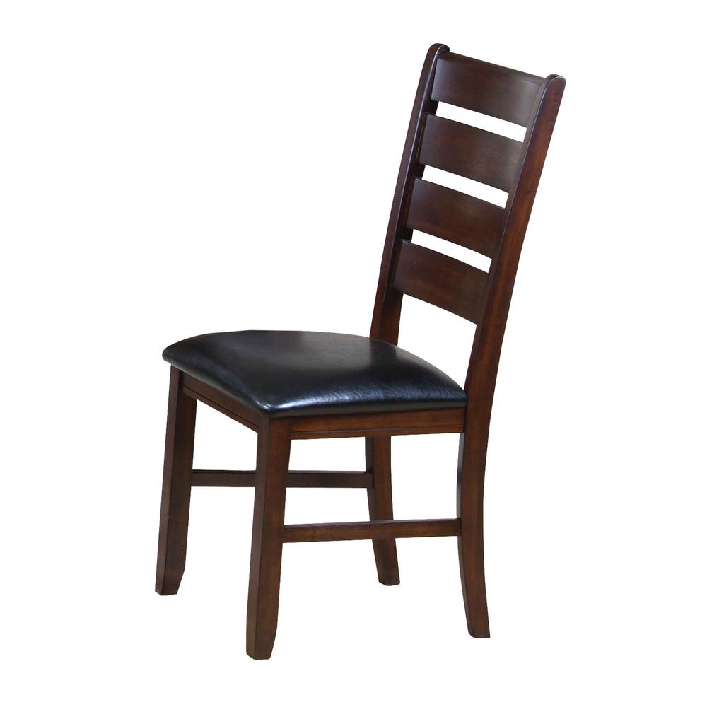 Urbana Side Chair (Set-2), Black PU & Cherry. Picture 2