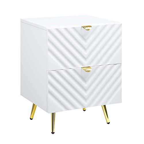 ACME Gaines Nightstand, White High Gloss Finish. Picture 3