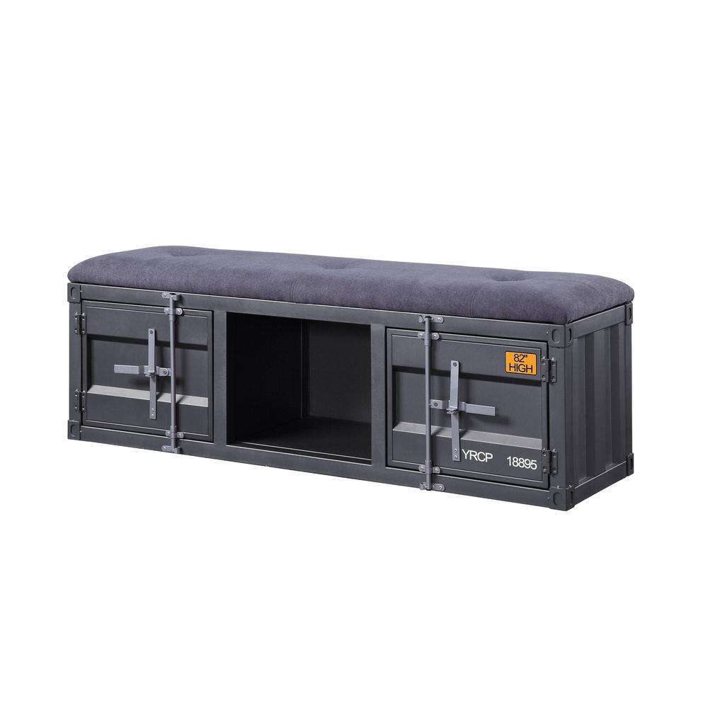 Cargo Bench (Storage), Gray Fabric & Gunmetal. Picture 2