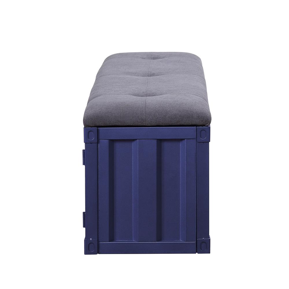 Cargo Bench (Storage), Gray Fabric & Blue. Picture 4