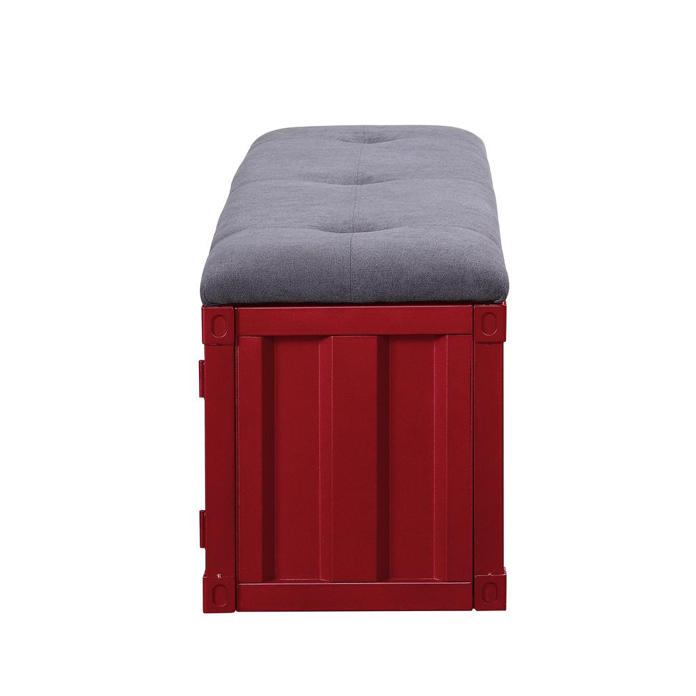 Cargo Bench (Storage), Gray Fabric & Red. Picture 4
