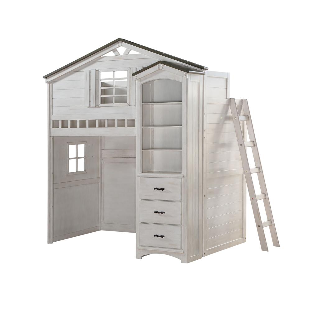 Tree House Bookcase, Weathered White & Washed Gray. Picture 1