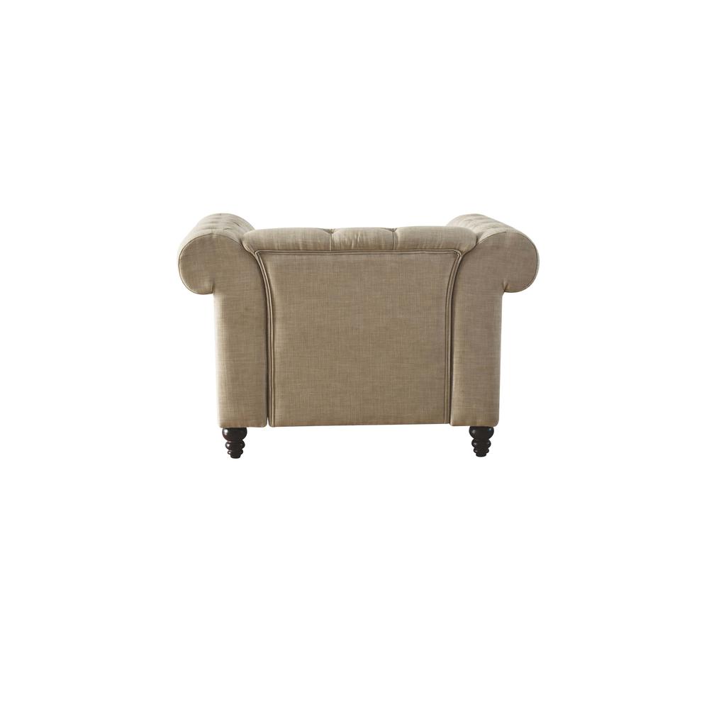 Aurelia Chair w/1 Pillow, Beige Linen. Picture 3