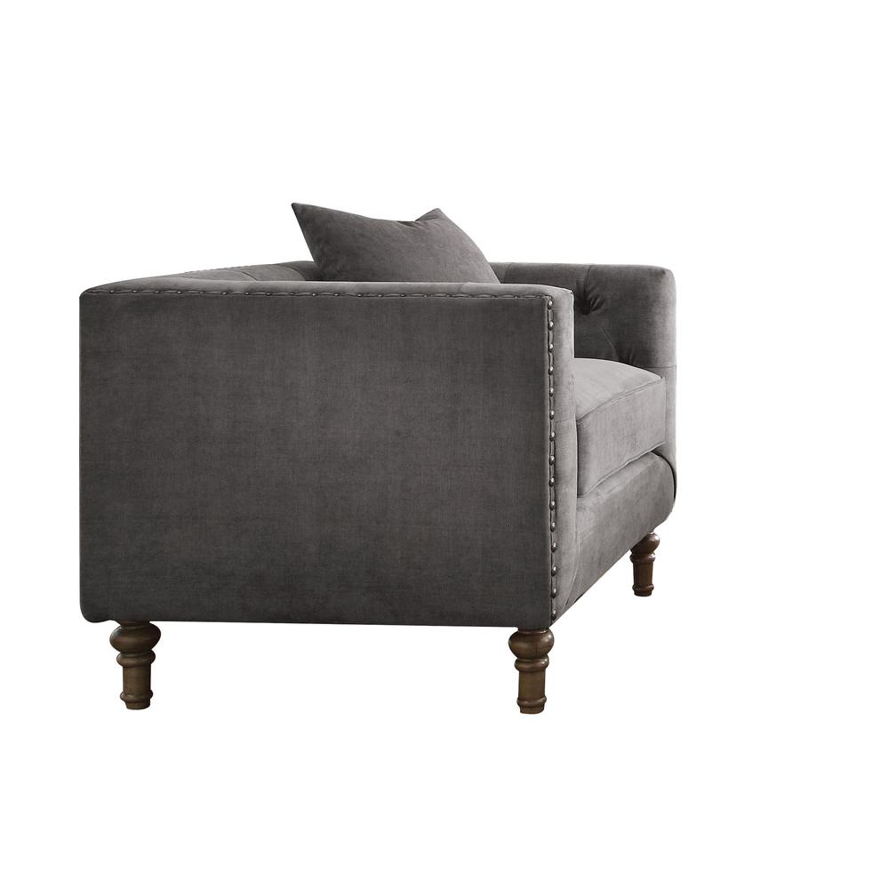 Sidonia Chair w/1 Pillow, Gray Velvet. Picture 1