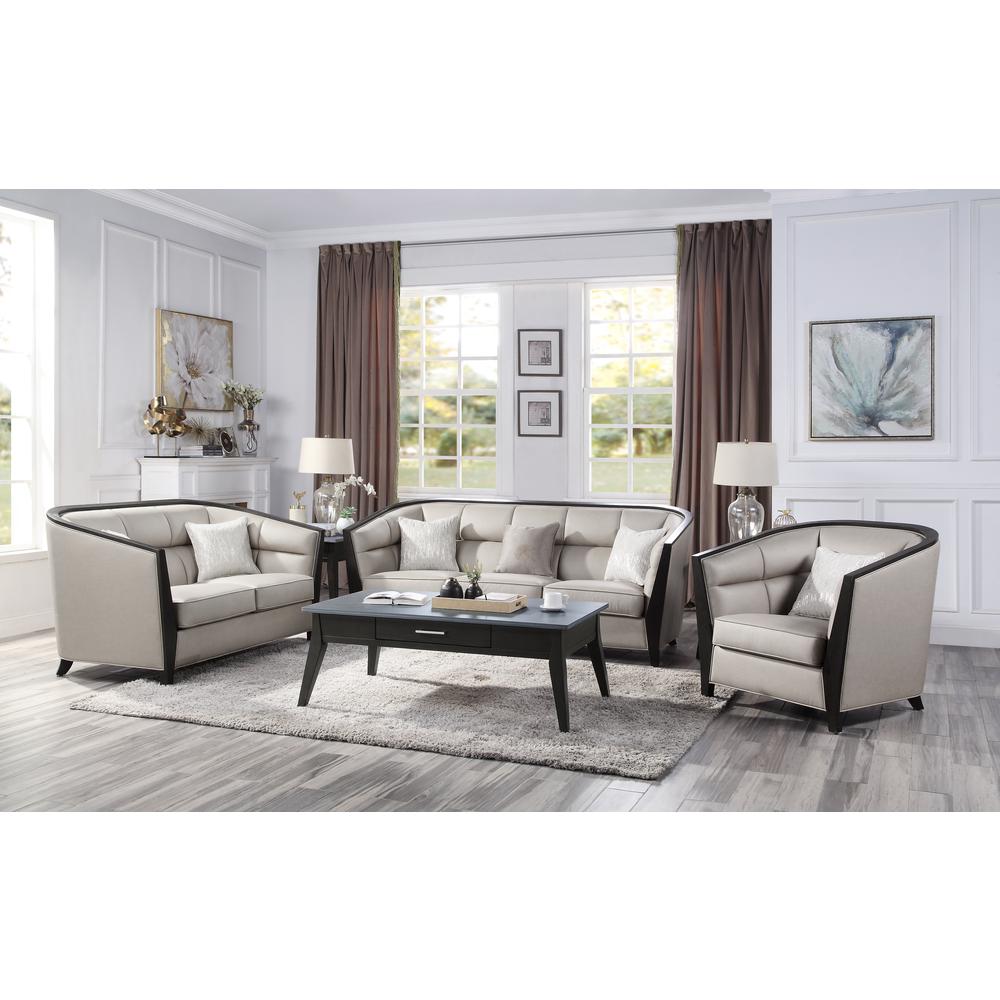 Zemocryss Loveseat w/2 pillows, Beige Fabric (54236). Picture 1