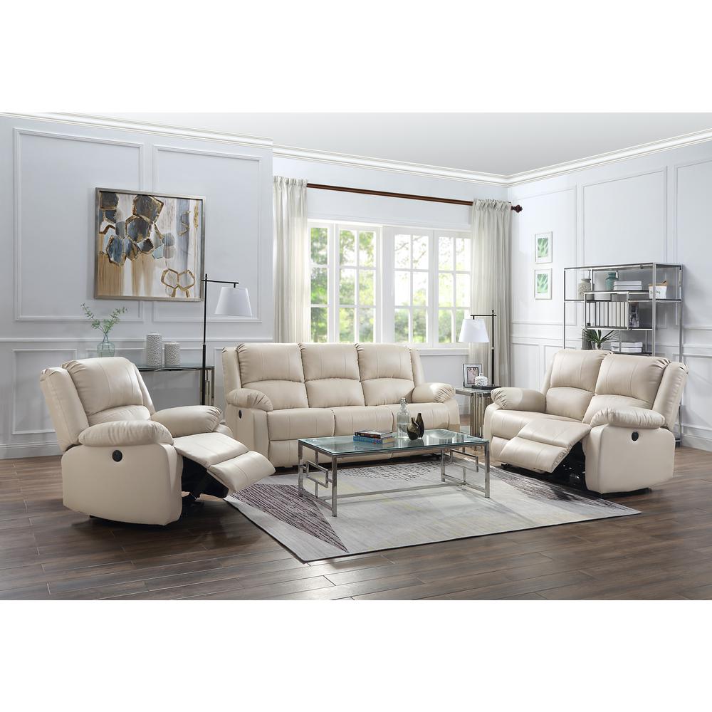 Power Motion Loveseat,  Beige PU 54611. The main picture.